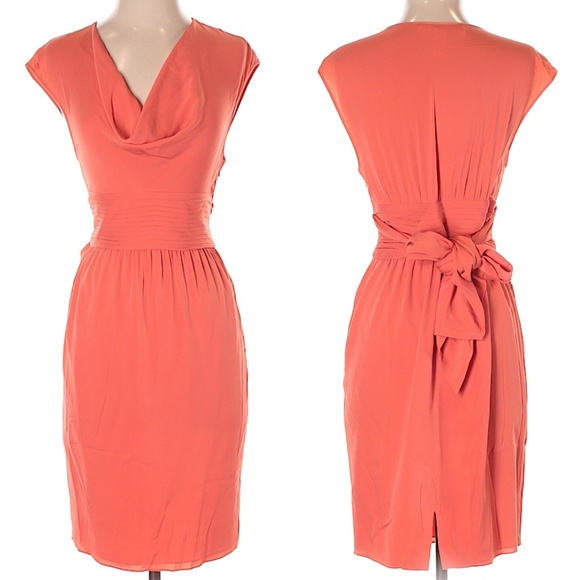 Catherine Malandrino Dresses & Skirts - Catherine Malandrino Neon Coral Silk Tie Dress Catherine Malandrino Dresses & Skirts - Catherine Malandrino Neon Coral Silk Tie Dress